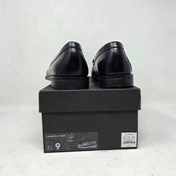 New 9 J.Crew Camden kiltie tassel loafers with rubber soles in black main image 13